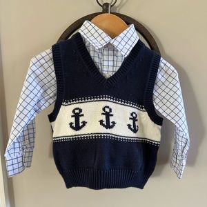 Janie and Jack - Special Occasion Collection Button Down with Sweater Vest